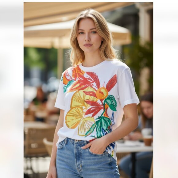 Zara Tops - NWT ZARA COLORFUL PRINTED T SHIRT SMALL